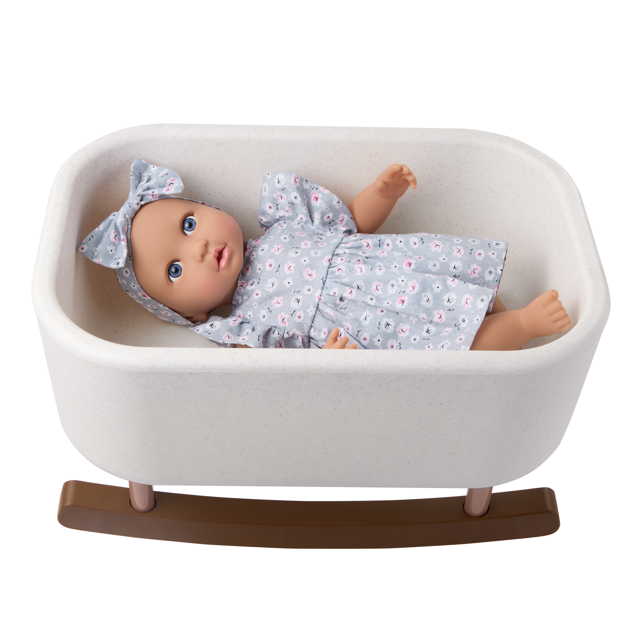 LullaBaby - Girl Doll w/Blue Eyes Dress & Pyjama Set
