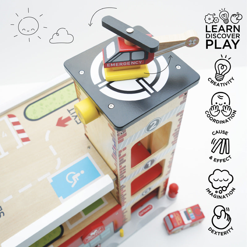 Le Toy Van - Fire & Rescue Wooden Garage
