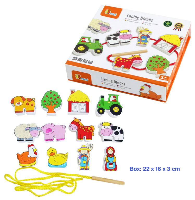 VIGA - Lacing Farm World - 12pcs