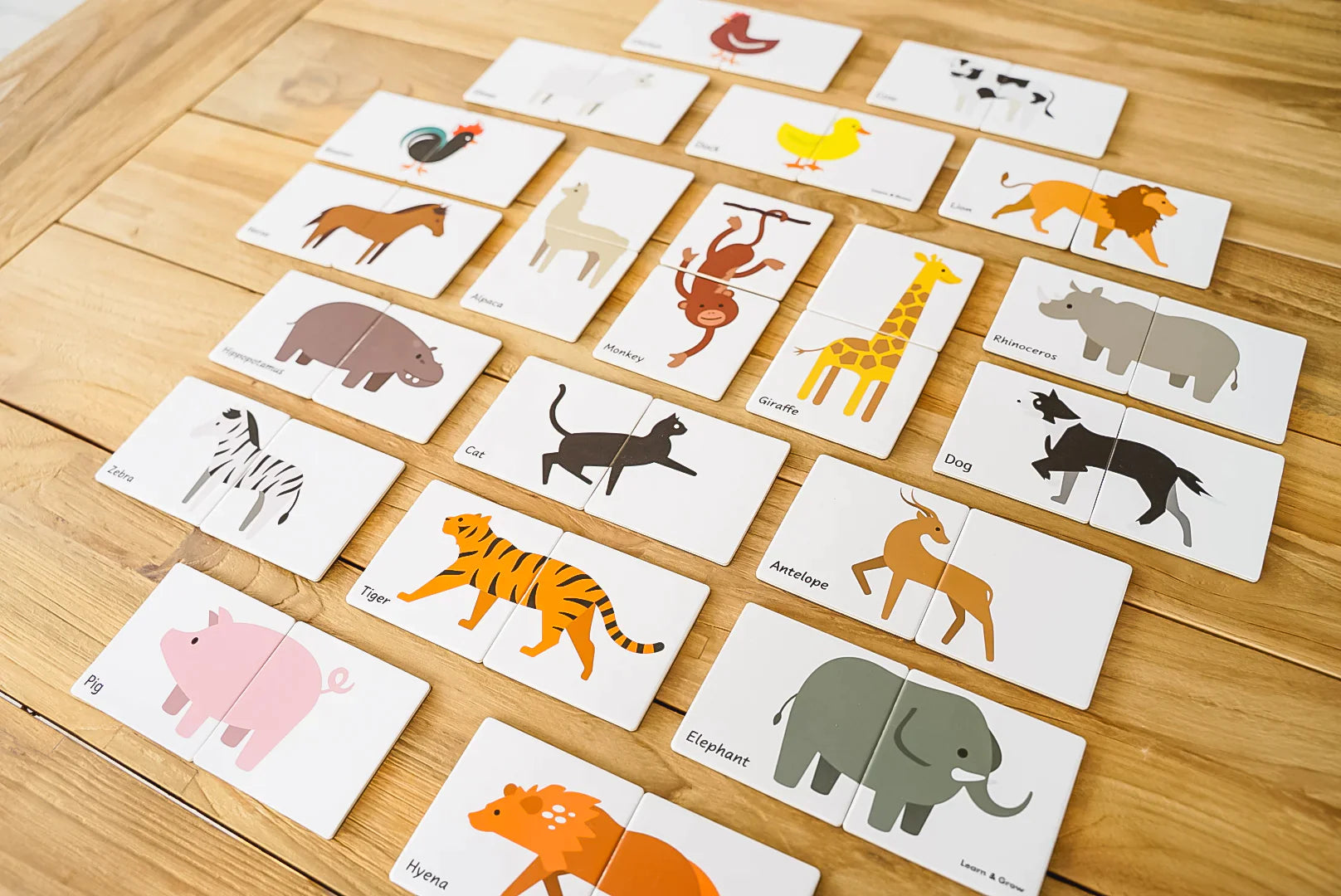 Learn & Grow - Magnetic Tile Toppers - Duo Animal Puzzle Pack (40 Piece)