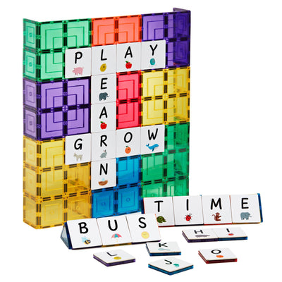 Learn & Grow - Magnetic Tile Toppers - Alphabet Upper 40 Piece