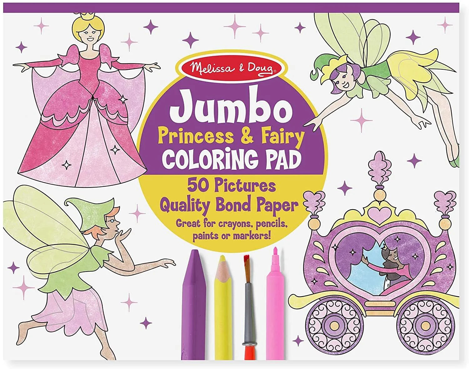 Melissa & Doug - Jumbo Colouring Pad - Princess & Fairy