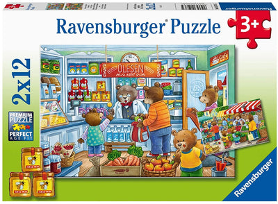 Ravensburger - 2 x 12Pc Lets Go Shopping Puzzle
