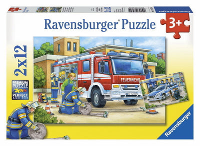 Ravensburger - 2 x 12Pc Police and Firefighters Puzzle