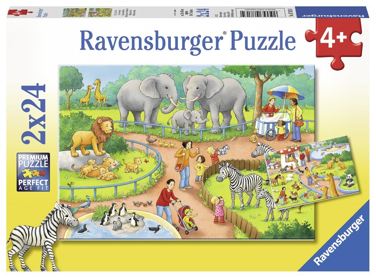 Ravensburger - 2 x 24Pc A Day at the Zoo Puzzle