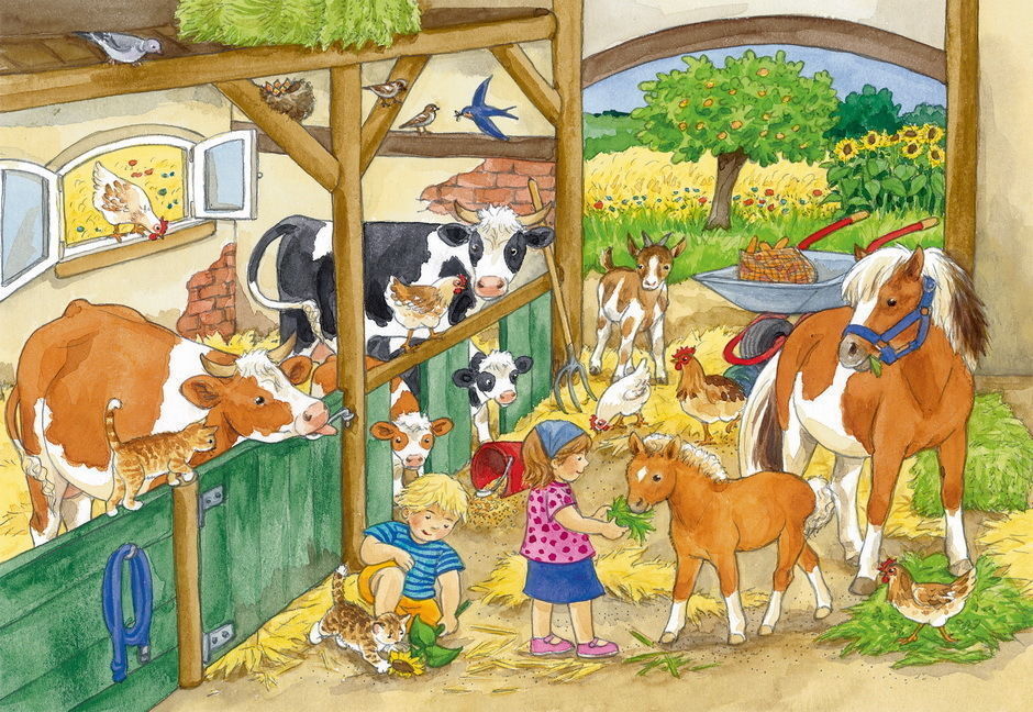 Ravensburger - 2 x 24Pc Merry Country Life Puzzle
