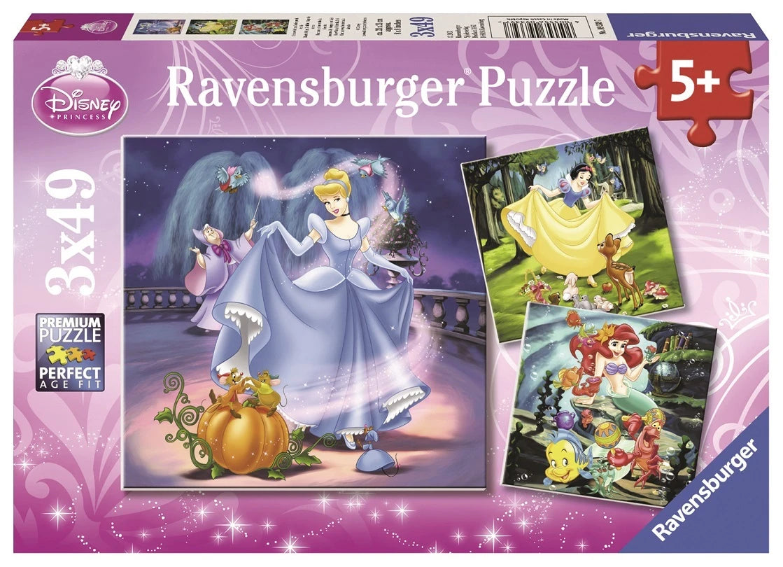 Ravensburger - Disney Snow White Cinderella Ariel 3x49p