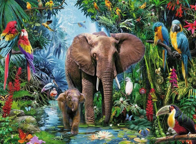 Ravensburger - 150Pc Elephants at the Oasis Puzzle