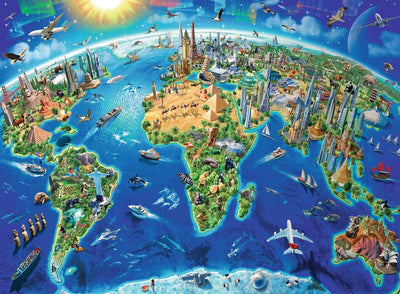 Ravensburger - 300Pc World Landmarks Map Puzzle