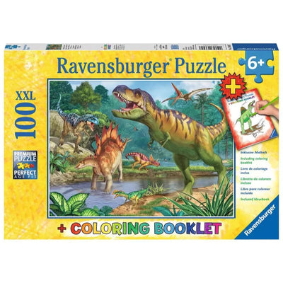Ravensburger - 100Pc World of Dinosaurs & Colouring Book