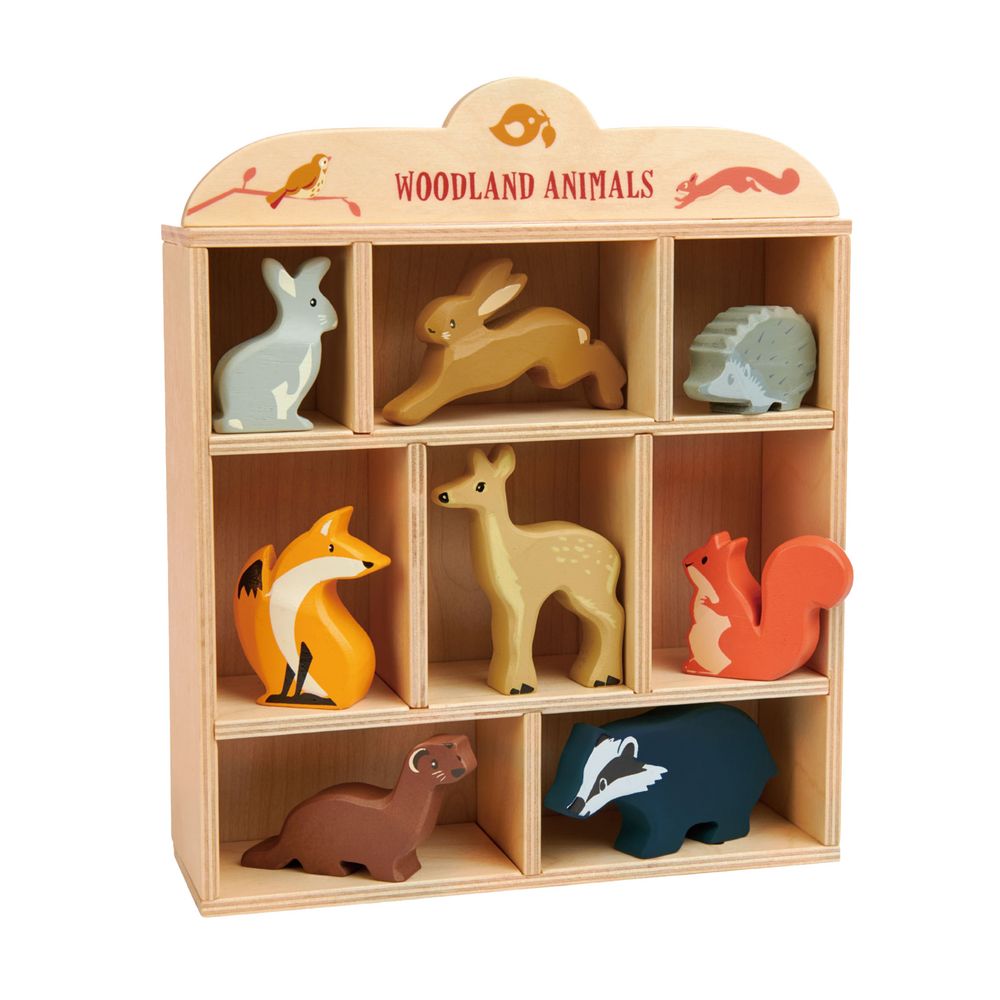 Tender Leaf Toys - 1 Piece Woodland Animals Display Shelf Set