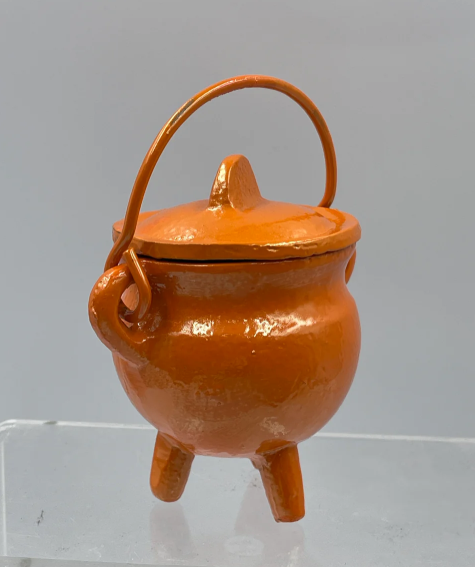 Cast Iron Orange Cauldron 10cm