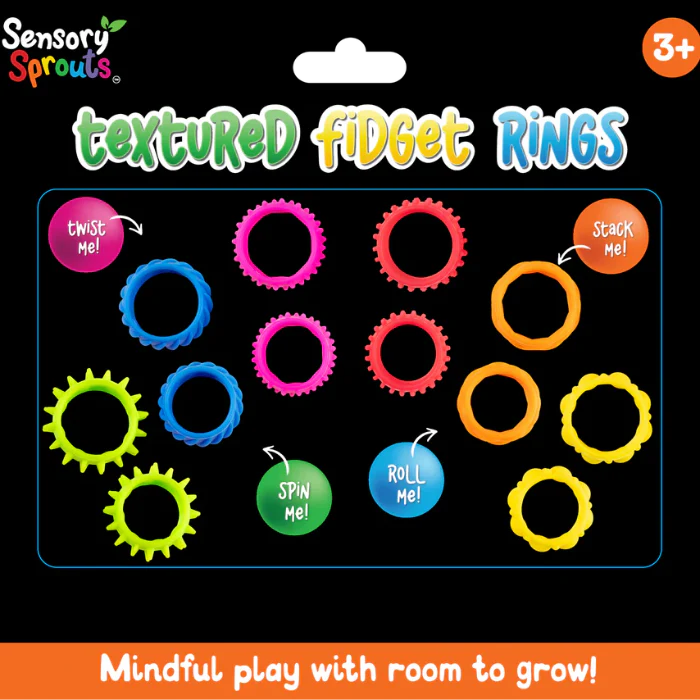 Sensory Sprouts - Textured Fidget Rings 12pk