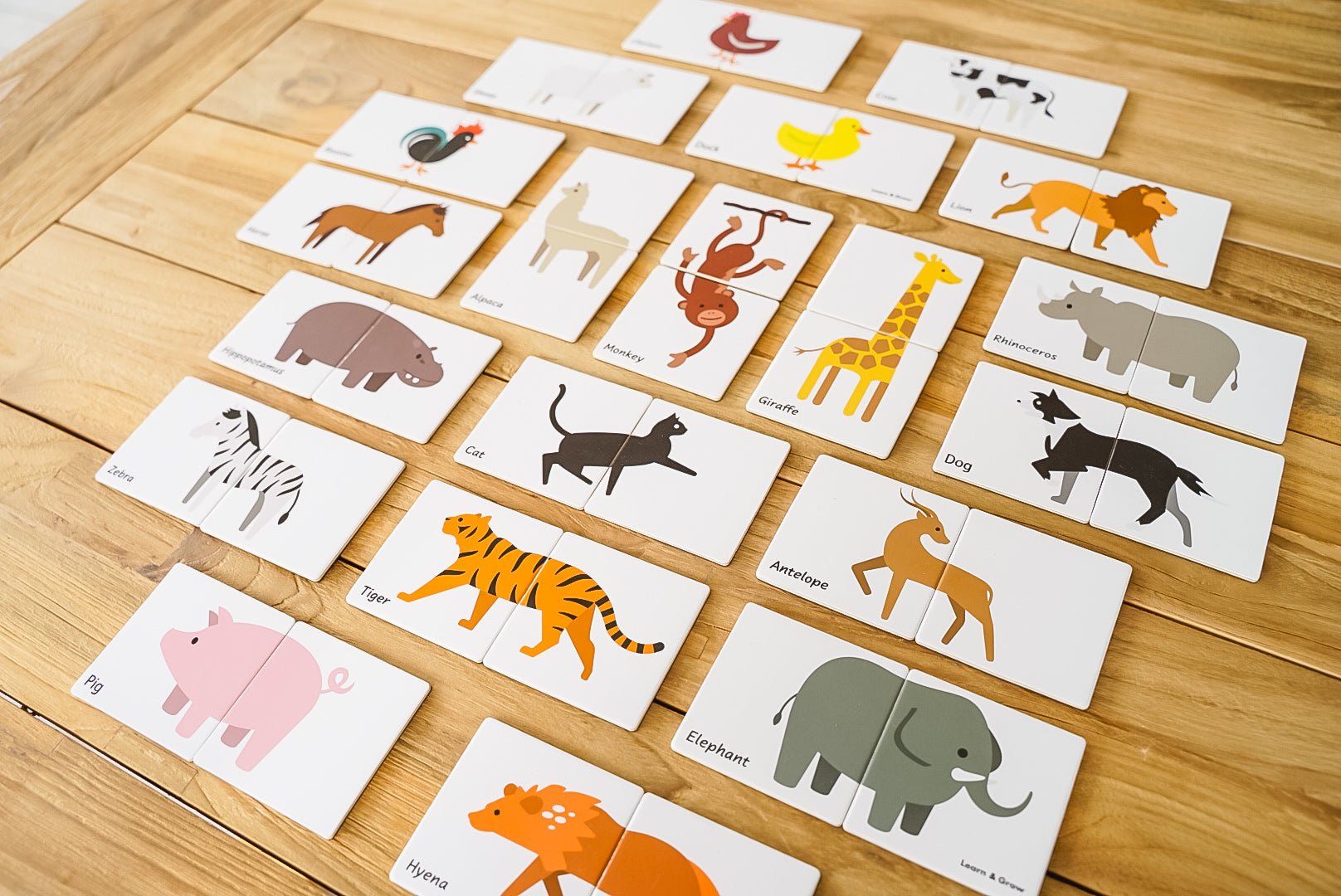 Learn & Grow - Magnetic Tile Toppers - Duo Animal Puzzle Pack (40 Piece)