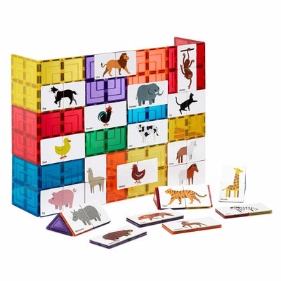 Learn & Grow - Magnetic Tile Toppers - Duo Animal Puzzle Pack 40 Piece