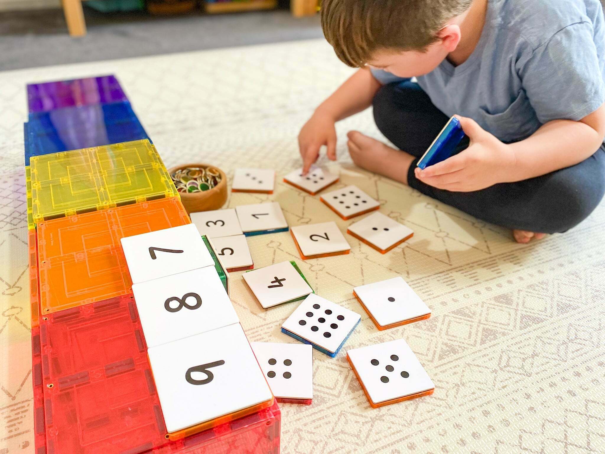 Learn & Grow - Magnetic Tile Toppers - Numeric (40 Piece)