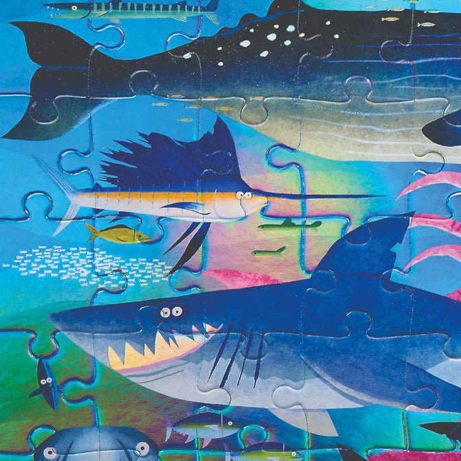 Crocodile Creek - Puzzle Foil 60pcs Shimmering Sharks
