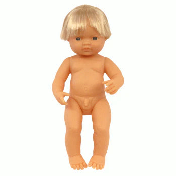 Miniland - Doll 38cm Caucasian Boy In Bag