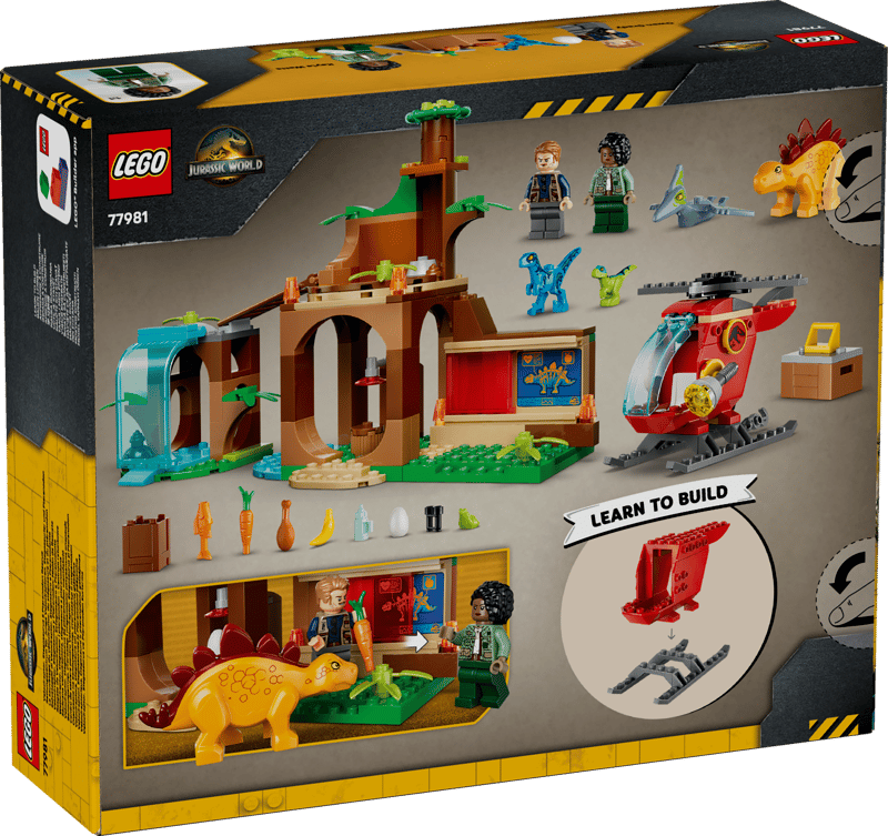 LEGO - Jurassic World Velociraptor, Stegosaurus & Pteranodon Rescue 77981