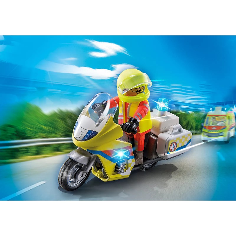 Playmobil - Emergency Motorbike with Flashing Lights 71205