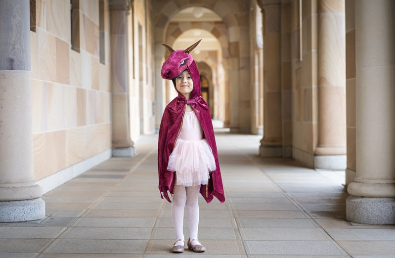 Great Pretenders - Burgundy & Copper Starry Night Dragon Cape Size 5-6