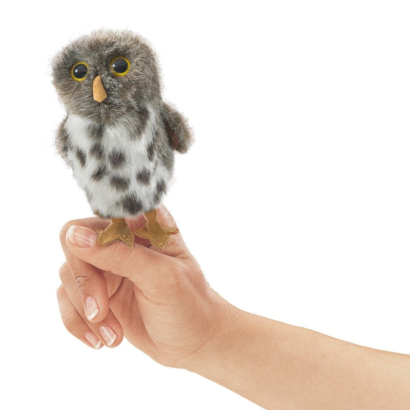 Folkmanis - Mini Spot Owl Grey Finger Puppet