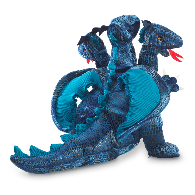 Folkmanis - Blue 3 Head Dragon Puppet