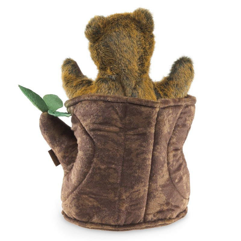 Folkmanis - Bear In Tree Stump Puppet