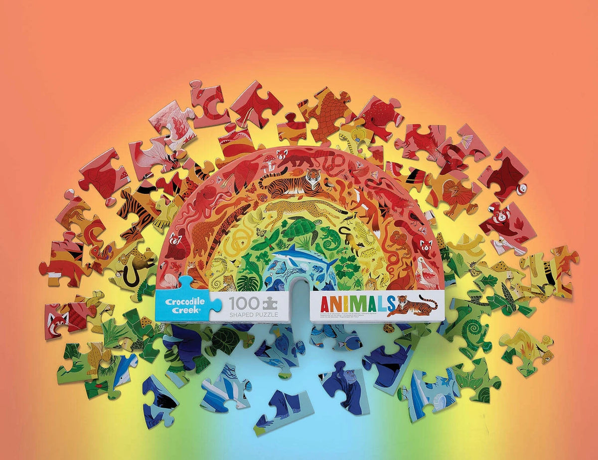 Crocodile Creek - Puzzle Rainbow 100pc Animals
