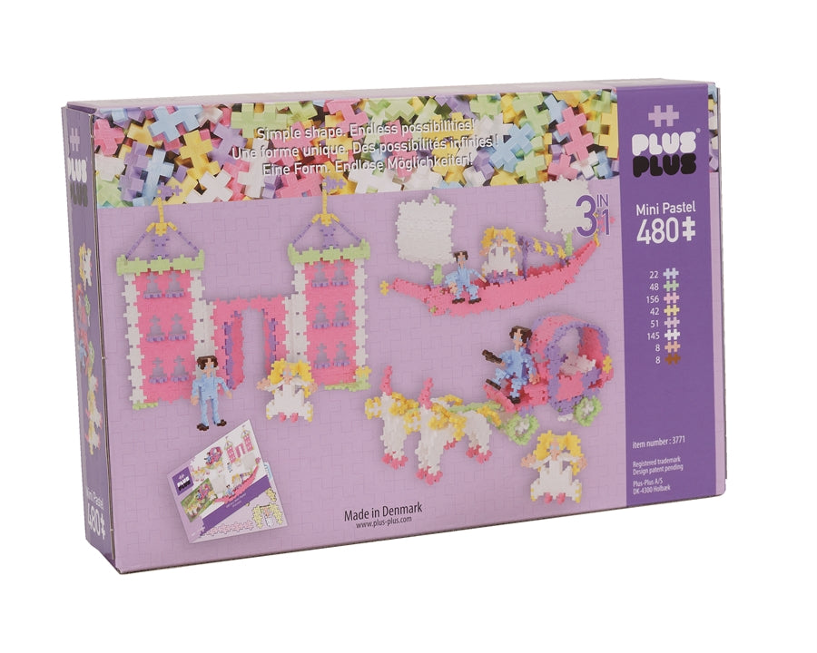 Plus Plus Puzzles - Pastel - 3 in 1 - Princess - 480 Pcs