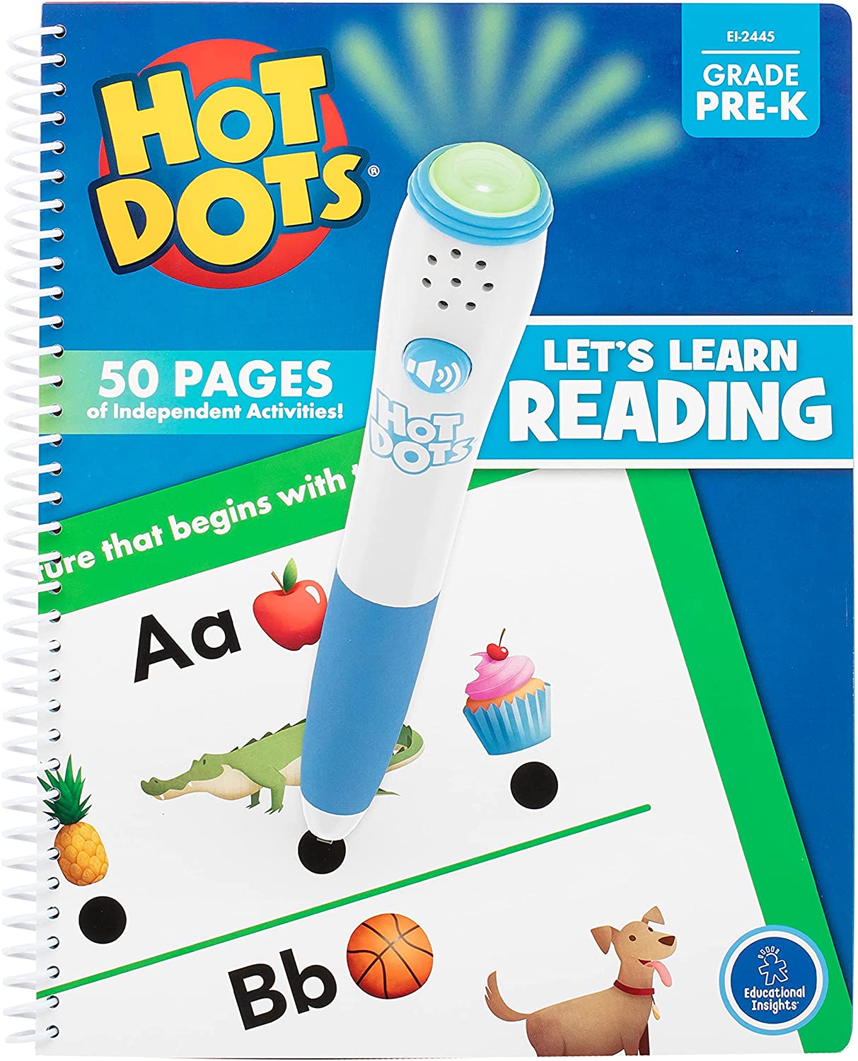Educational Insights - Hot Dots - Lets Learn Reading Workbook - Pre K