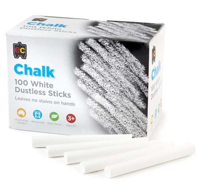Edvantage - Chalk Dustless White - Box of 100