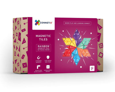 Connetix Tiles - 30 Piece Rainbow Geometry Pack