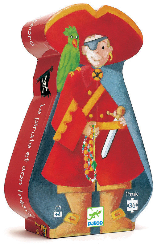 Djeco - Puzzle Silhouette 36pcs - Pirate And Treasure