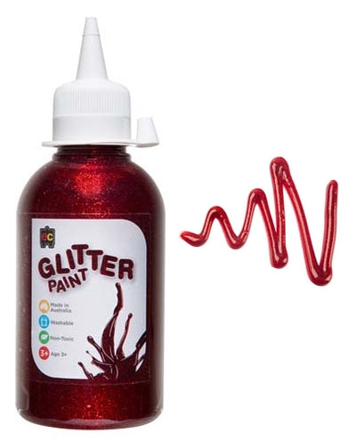 Edvantage - Glitter Paints 250ml - Red