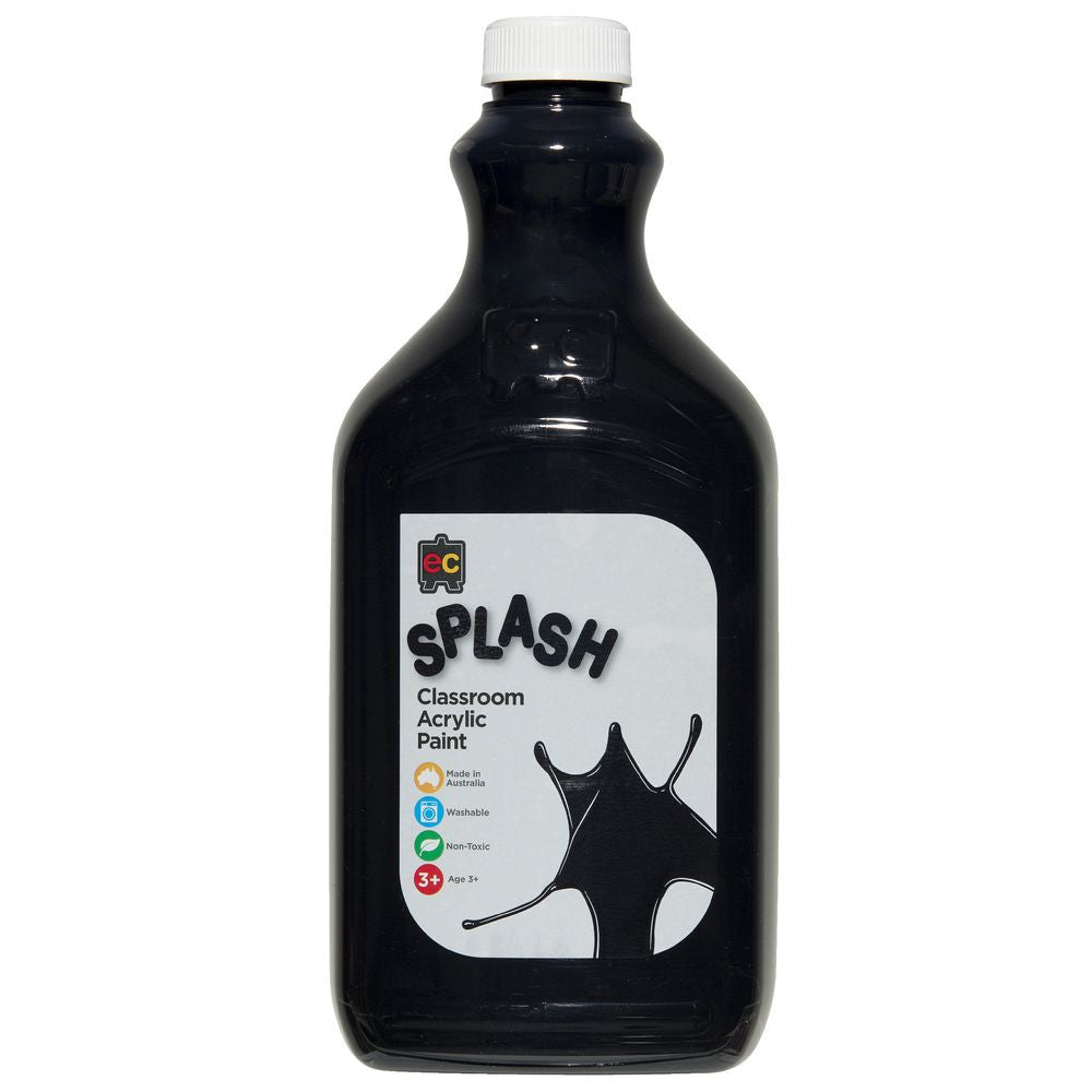Edvantage - Splash Classroom Acrylic Paint 2Ltr - Licorice Black