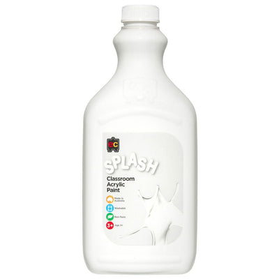 Edvantage - Splash Classroom Acrylic Paint 2Ltr - Snowball White
