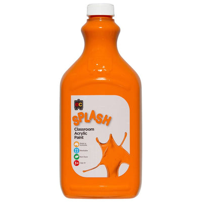 Edvantage - Splash Classroom Acrylic Paint 2Ltr - Tangy Orange