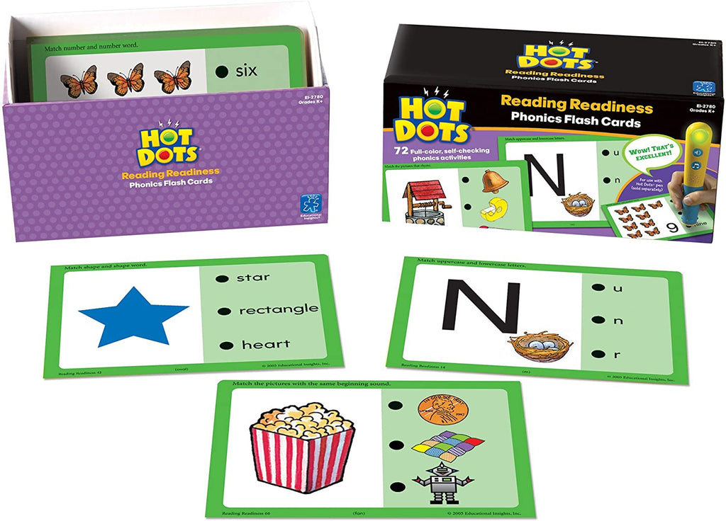 Educational Insights - Hot Dots - Phonics Flash Cards Reading Readiness  - Grade K