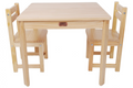 Tikk Tokk - Little BOSS Square Table & Chair Set - Natural