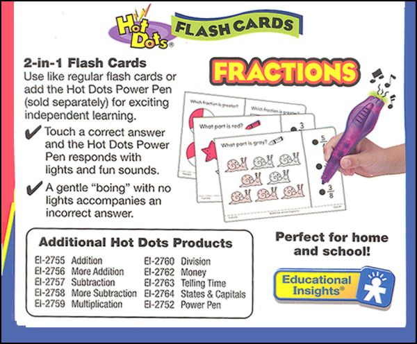 Educational Insights - Hot Dots - Math Flash Cards Fractions - Grade 1