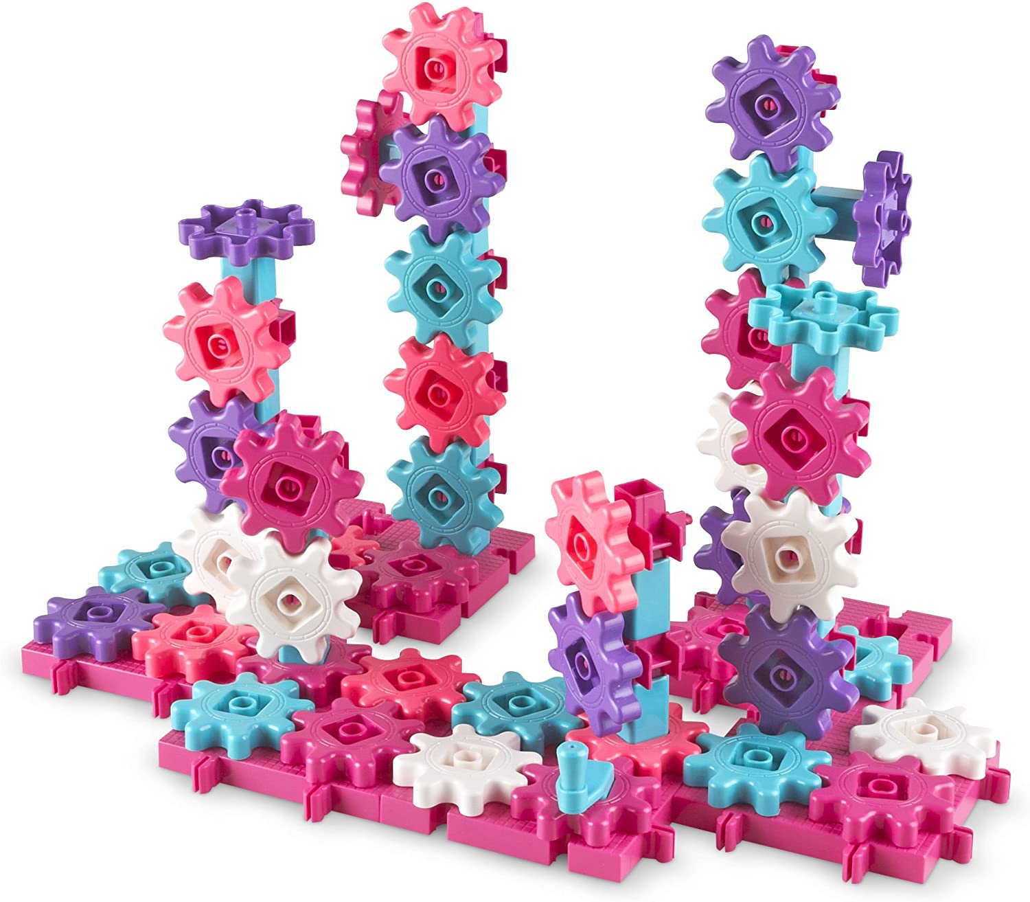Learning Resources - Gears Gears Gears - Deluxe Building Set 100 Piece - Pink