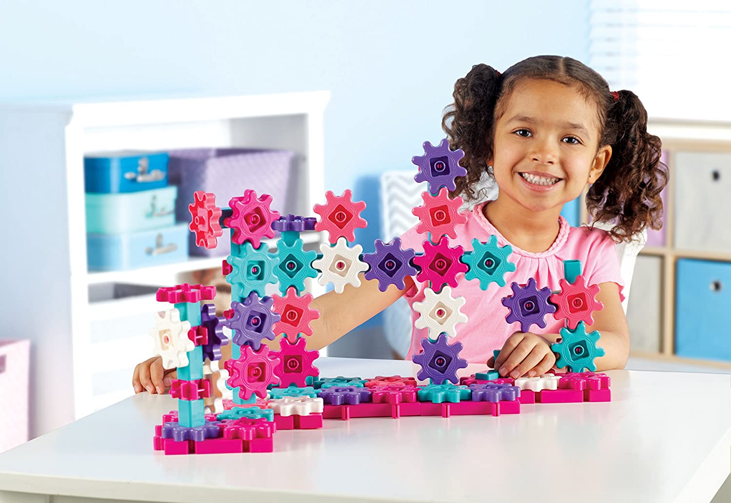 Learning Resources - Gears Gears Gears - Deluxe Building Set 100 Piece - Pink