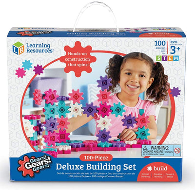 Learning Resources - Gears Gears Gears - Deluxe Building Set 100 Piece - Pink
