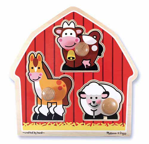 Melissa & Doug - Jumbo Knob Puzzle - Barnyard Animals