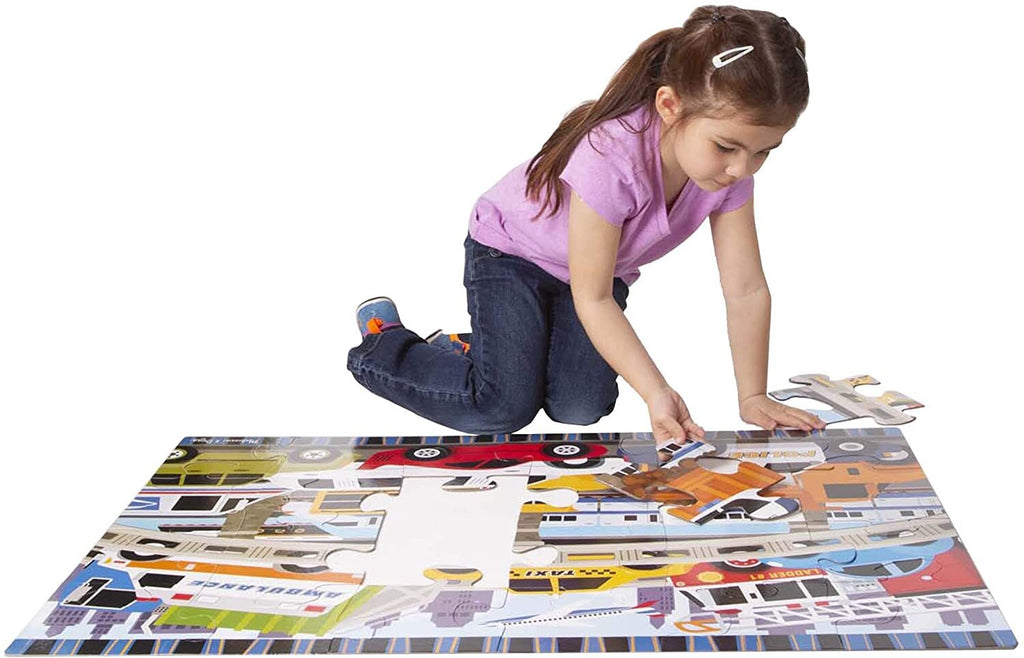 Melissa & Doug - Jumbo Floor Puzzle 24Pc - Traffic jam