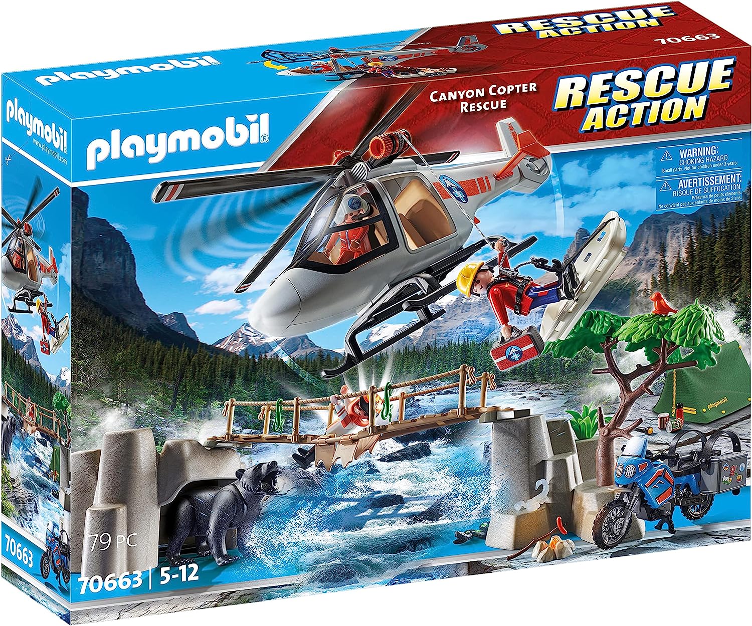 Playmobil - Rescue Action Canyon Copter Rescue (70663)