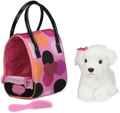 Pucci Pups - Pink Polka Dot Glam Bag with Bichon Frise