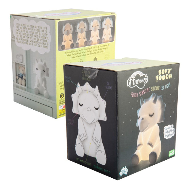 Lil Dreamers - LED Silicone Touch Sensitive Night Light - Triceratops