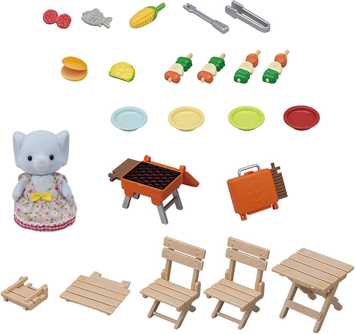 Sylvanian Familes - BBQ Picnic Set with Elephant